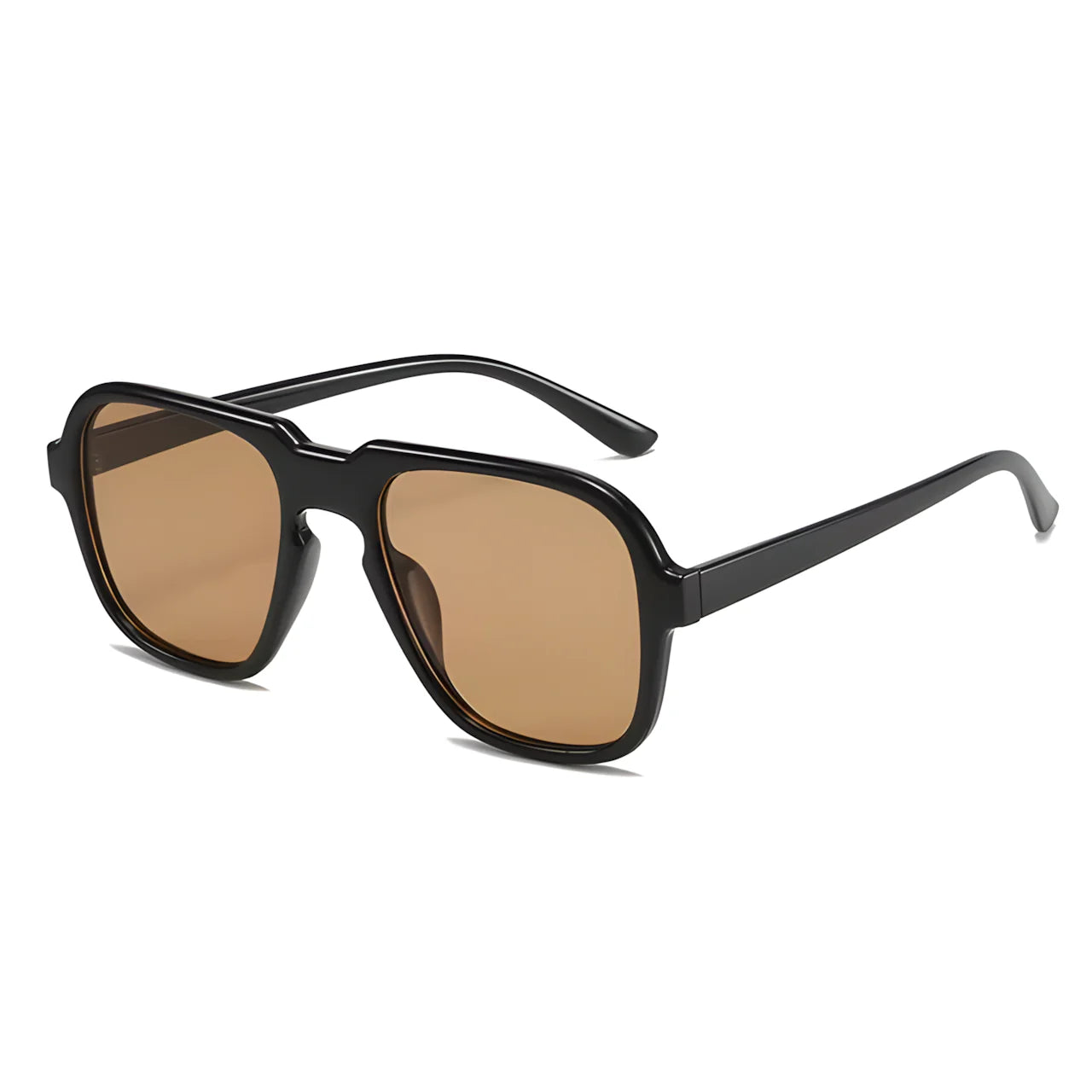 Óculos de sol feminino Rosa Coral Messina, armação Preta e lente Marrom – estilo sofisticado e proteção UVA e UVB 400 para os olhos.