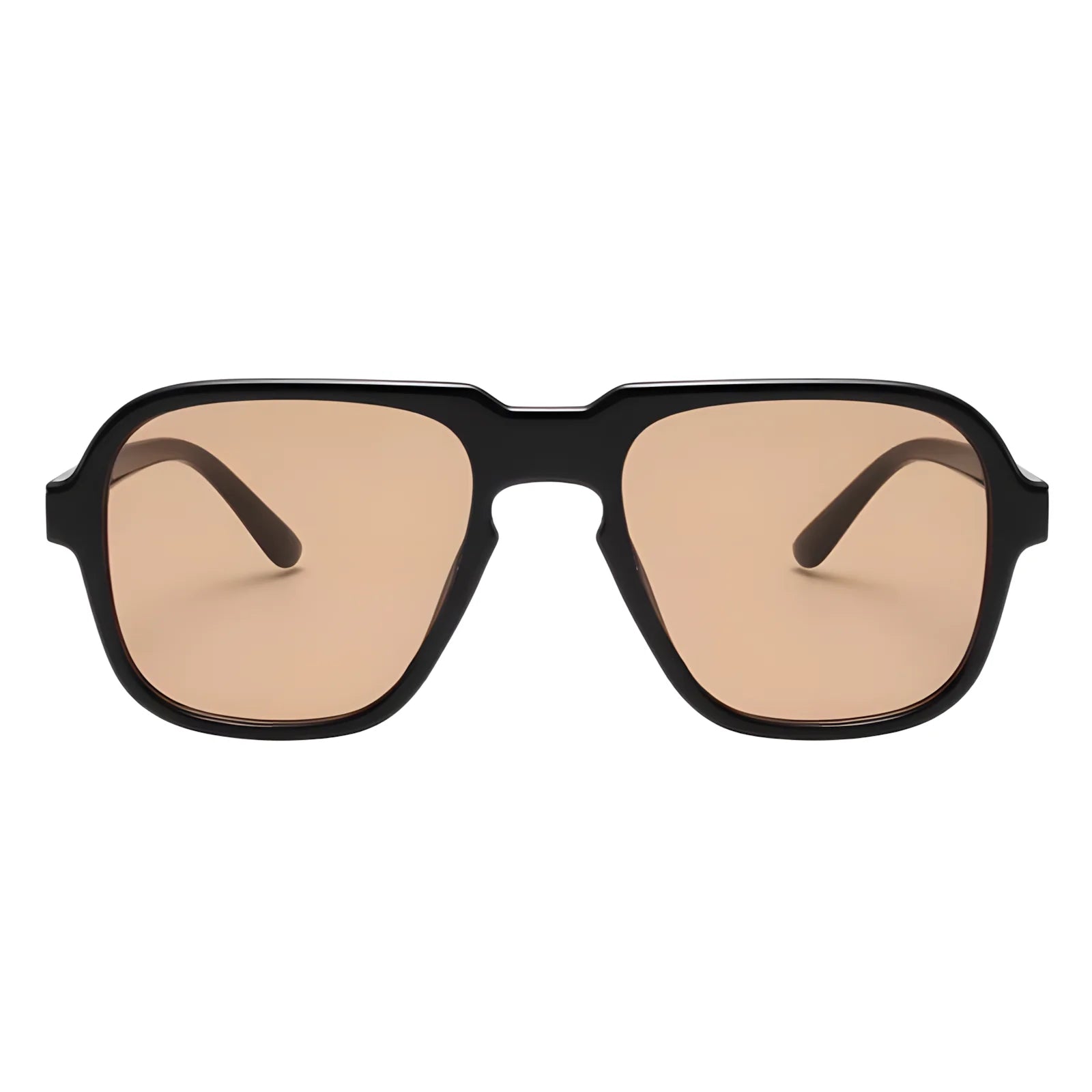 Óculos de sol feminino Rosa Coral Messina, armação Preta e lente Marrom – estilo sofisticado e proteção UVA e UVB 400 para os olhos.